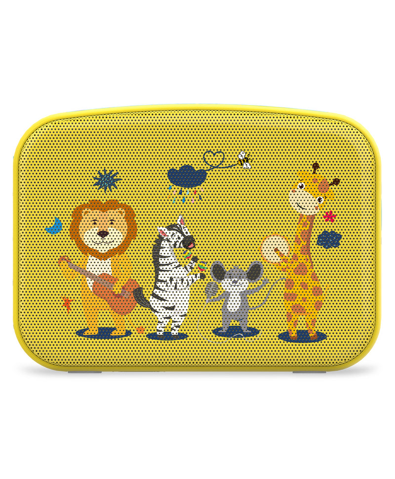 Saregama Carvaan Mini Kids Speaker with Wireless Mic - Blue & Yellow