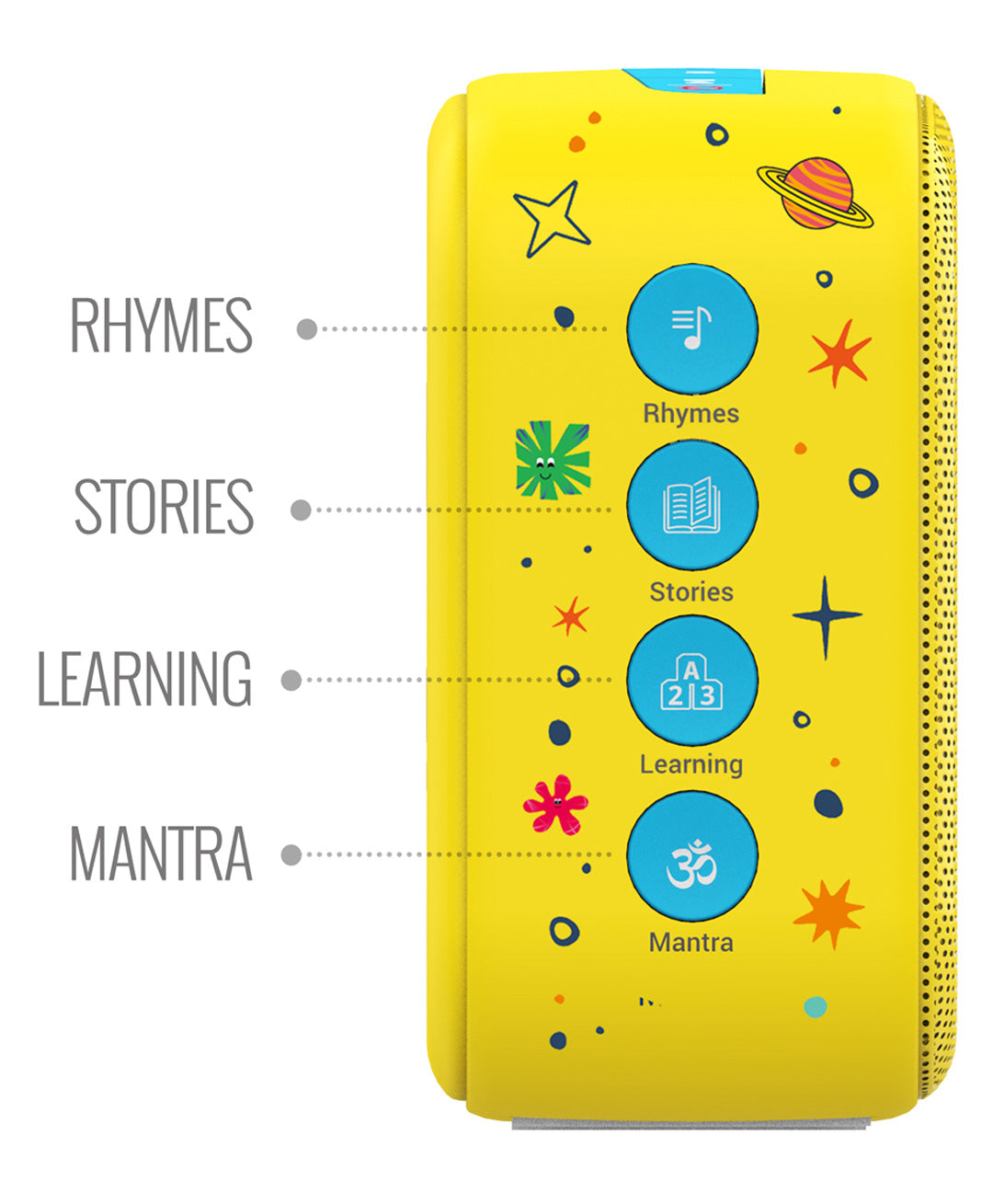 Saregama Carvaan Mini Kids Speaker with Wireless Mic - Blue & Yellow