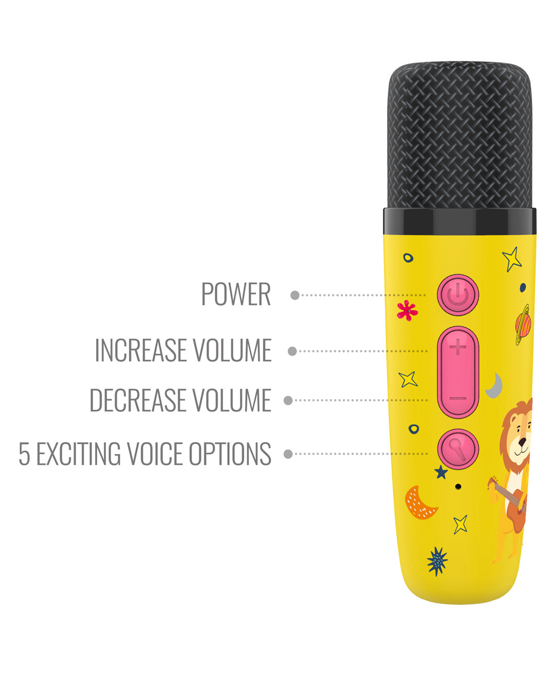 Saregama Carvaan Mini Kids Speaker with Wireless Mic - Pink & Yellow