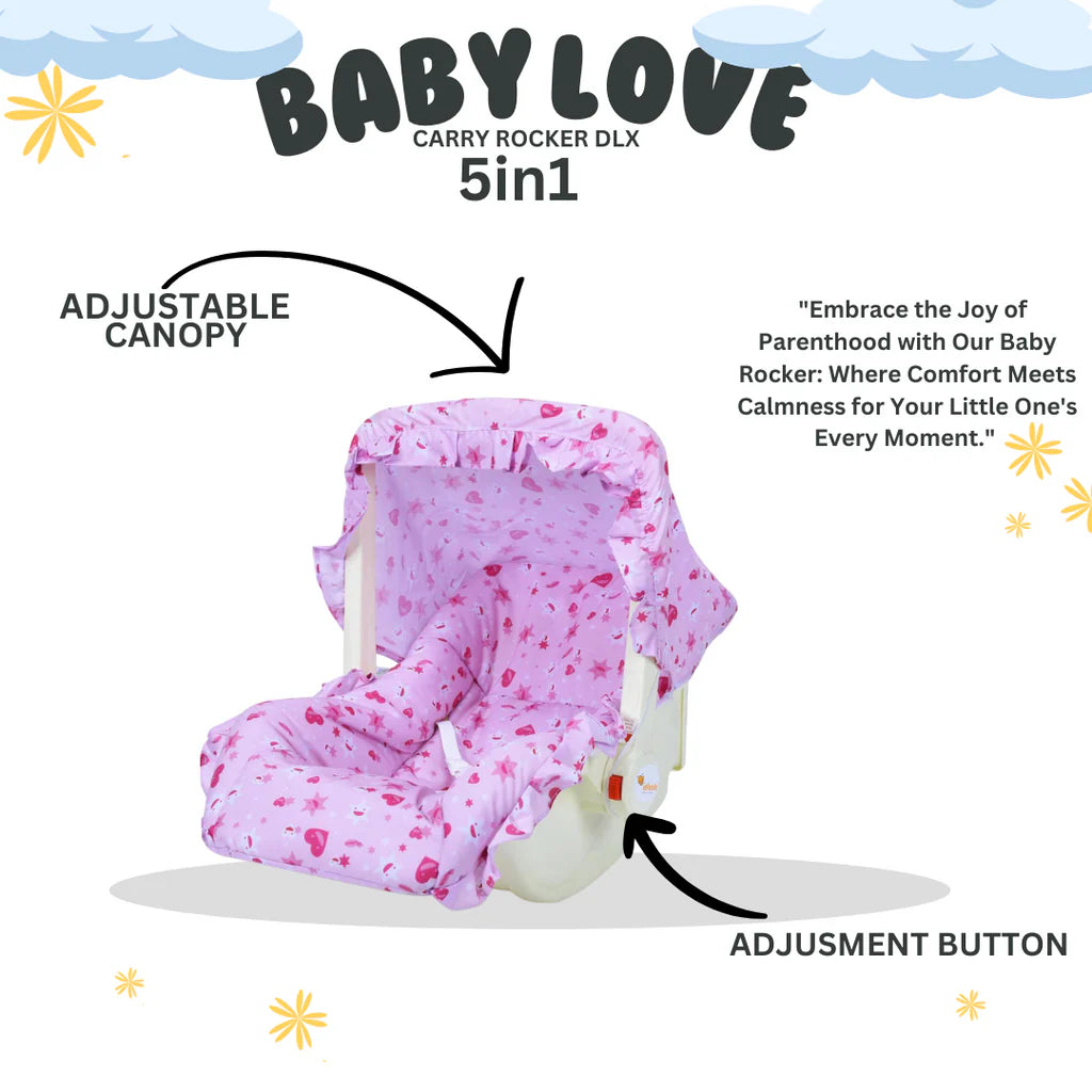 INFANTO Babylove Carry Cot / Carry Rocker - Deluxe-RB45A-DLX (Print may vary)