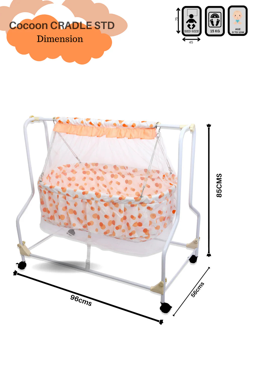 INFANTO Cocoon Baby Cradle | Palna | Jhula | Swing (Print may vary)