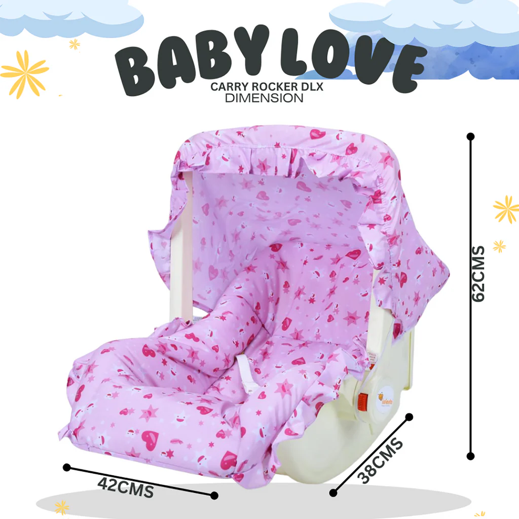 INFANTO Babylove Carry Cot / Carry Rocker - Deluxe-RB45A-DLX (Print may vary)