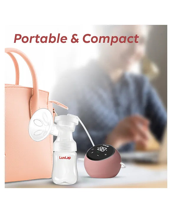 LuvLap Adore Electric Breast Pump with 2 Phase Pumping Rechargeable Battery - White