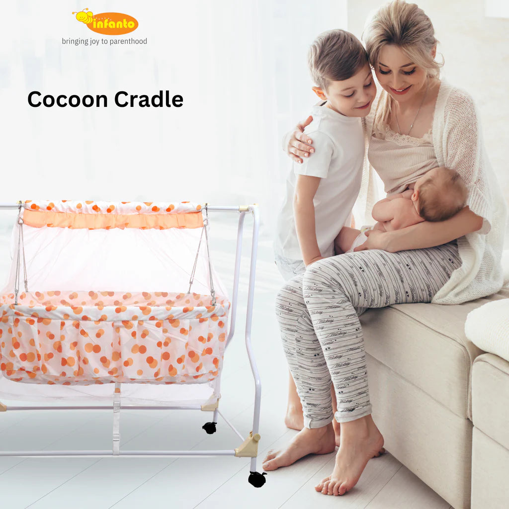 INFANTO Cocoon Baby Cradle | Palna | Jhula | Swing (Print may vary)