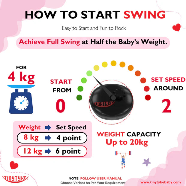 TinyTyke- Automatic Baby Cradle Square Pipe - Semi Foldable