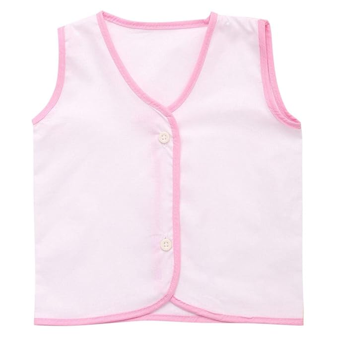 Baby Basket Soft Premium Front Button Sleeveless Cotton Jhabla Set of 4 (0-3 Months) SIZE -0