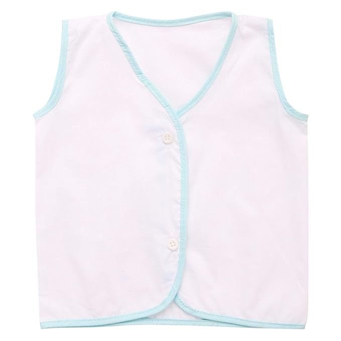 Baby Basket Soft Premium Front Button Sleeveless Cotton Jhabla Set of 4 (0-3 Months) SIZE -0