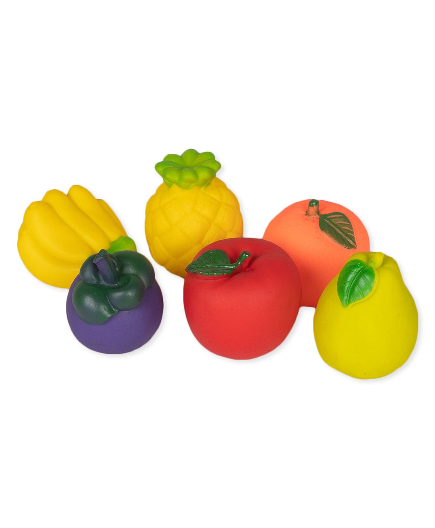 Ratnas Squeaky Toys Fruits 6 Pieces - (Colors & Fruits May Vary)