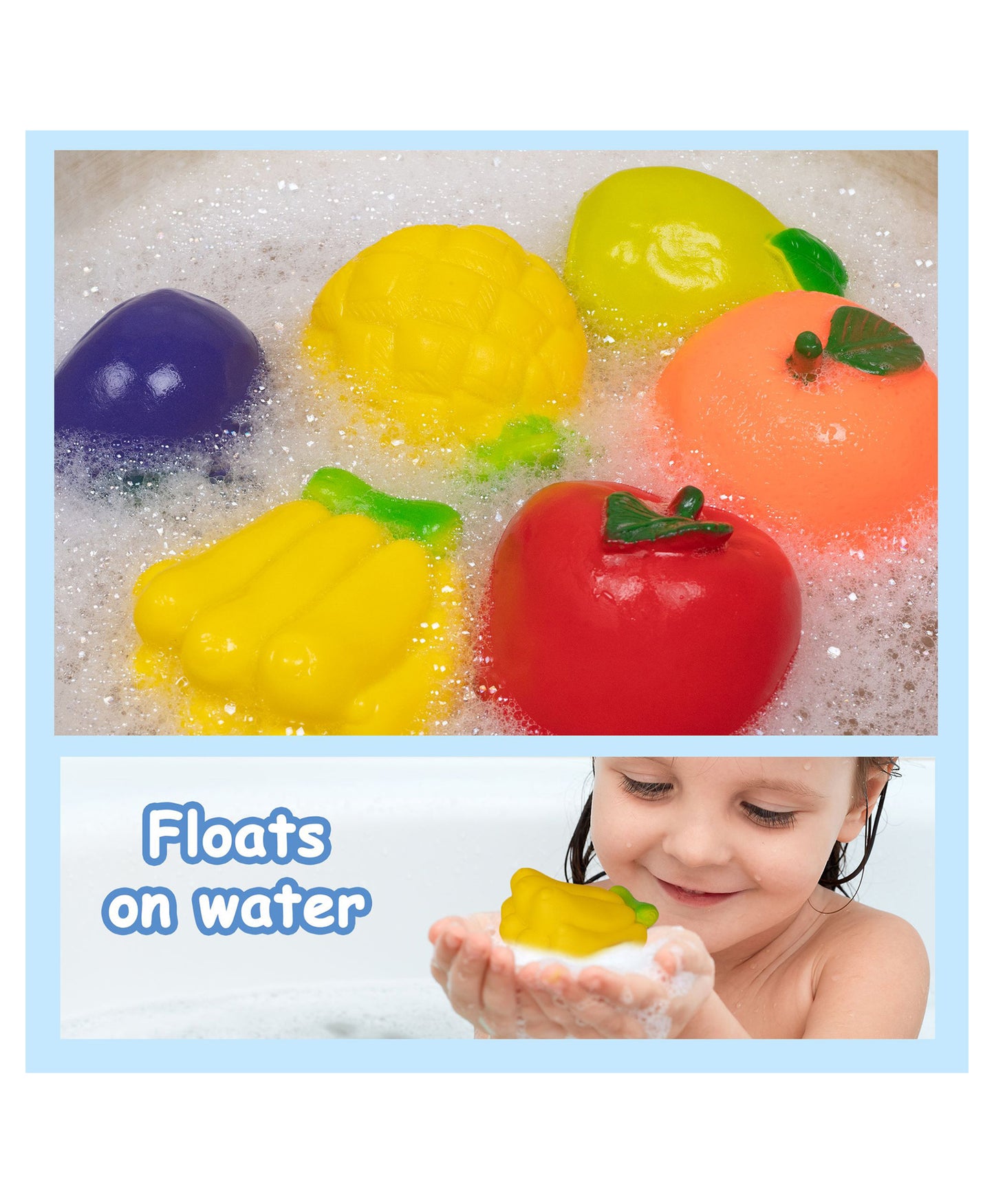 Ratnas Squeaky Toys Fruits 6 Pieces - (Colors & Fruits May Vary)