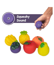 Ratnas Squeaky Toys Fruits 6 Pieces - (Colors & Fruits May Vary)