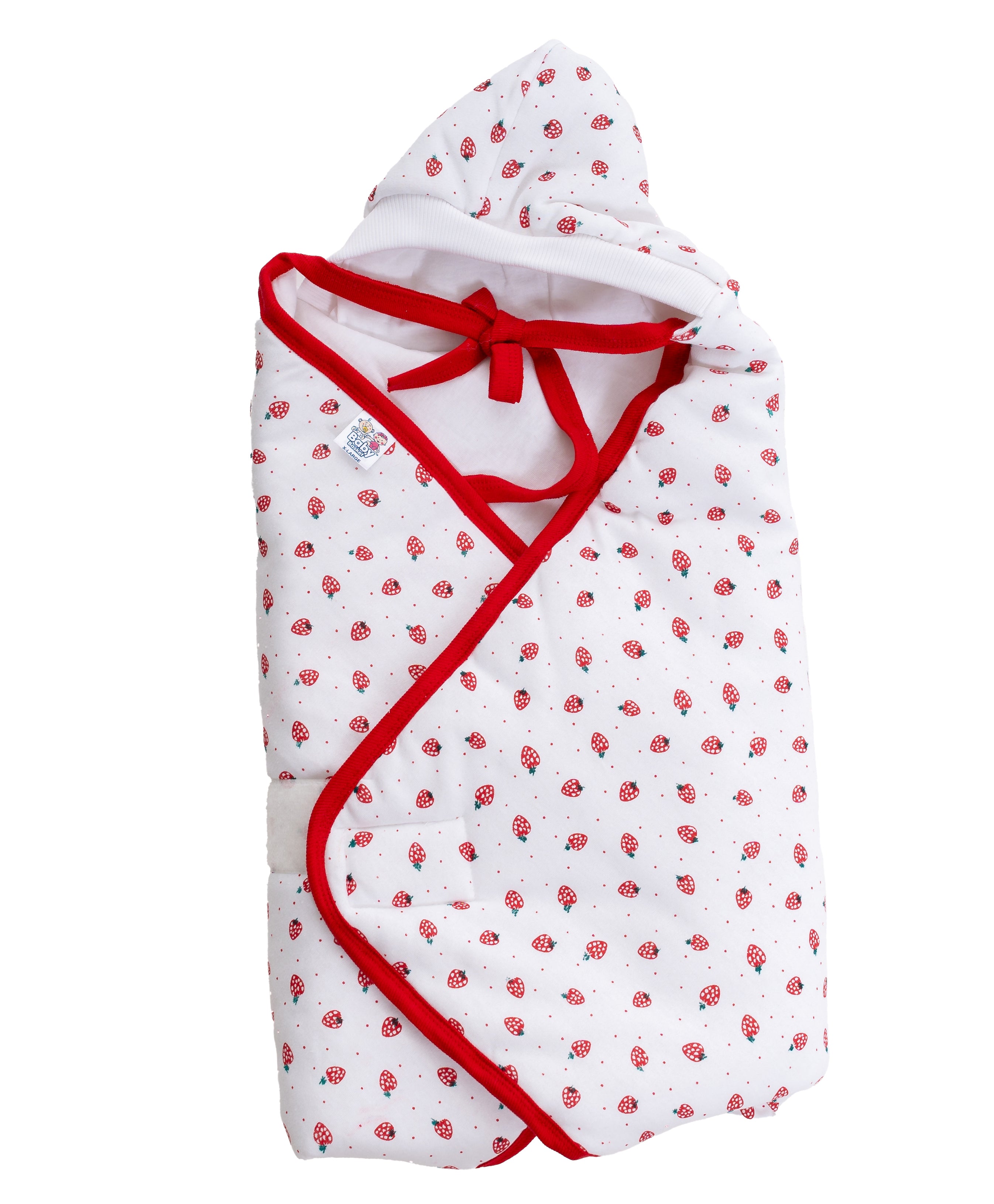 Baby Basket Strawberry Hooded Wrapper (Red)
