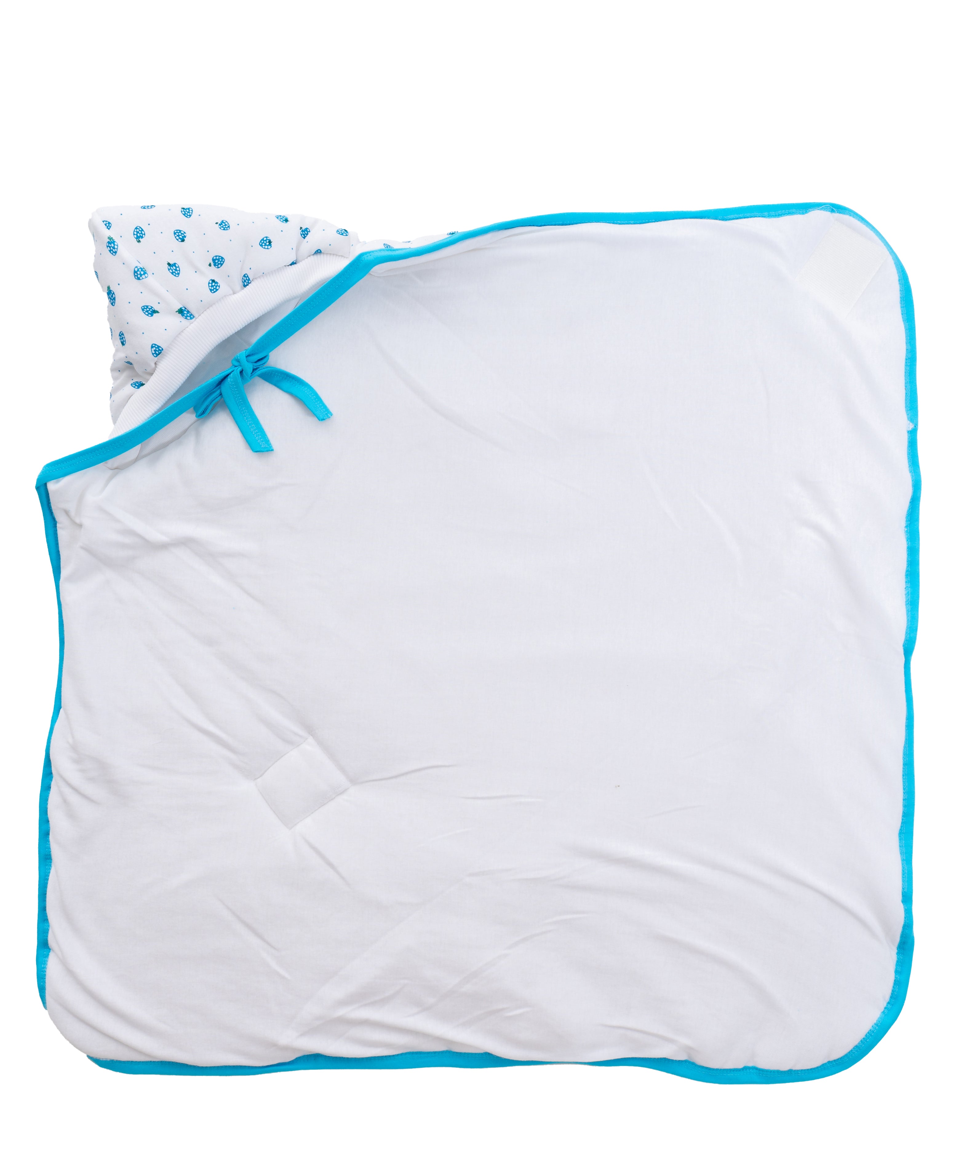 Baby Basket Strawberry Hooded Wrapper (Light Blue)