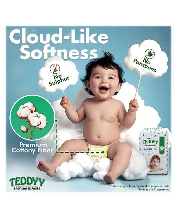 Teddyy Easy Baby Pant Style Diaper Large Size - 42 Pieces