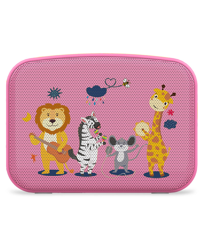 Saregama Carvaan Mini Kids Speaker with Wireless Mic - Pink & Yellow