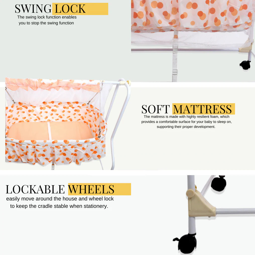 INFANTO Cocoon Baby Cradle | Palna | Jhula | Swing (Print may vary)