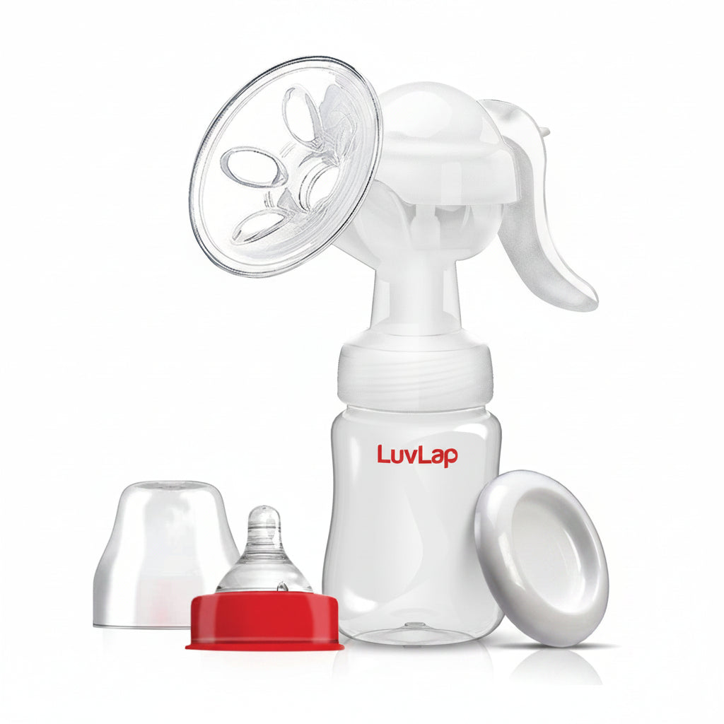 LuvLap Manual Breast Pump White Red - 150 ml
