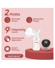 LuvLap Adore Electric Breast Pump with 2 Phase Pumping Rechargeable Battery - White