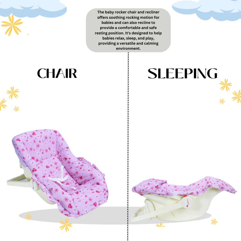 INFANTO Babylove Carry Cot / Carry Rocker - Deluxe-RB45A-DLX (Print may vary)