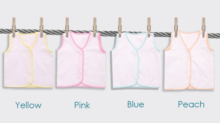 Baby Basket Soft Premium Front Button Sleeveless Cotton Jhabla Set of 4 (0-3 Months)  SIZE -0