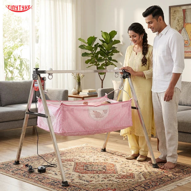 TinyTyke- Automatic Baby Cradle Square Pipe - Semi Foldable