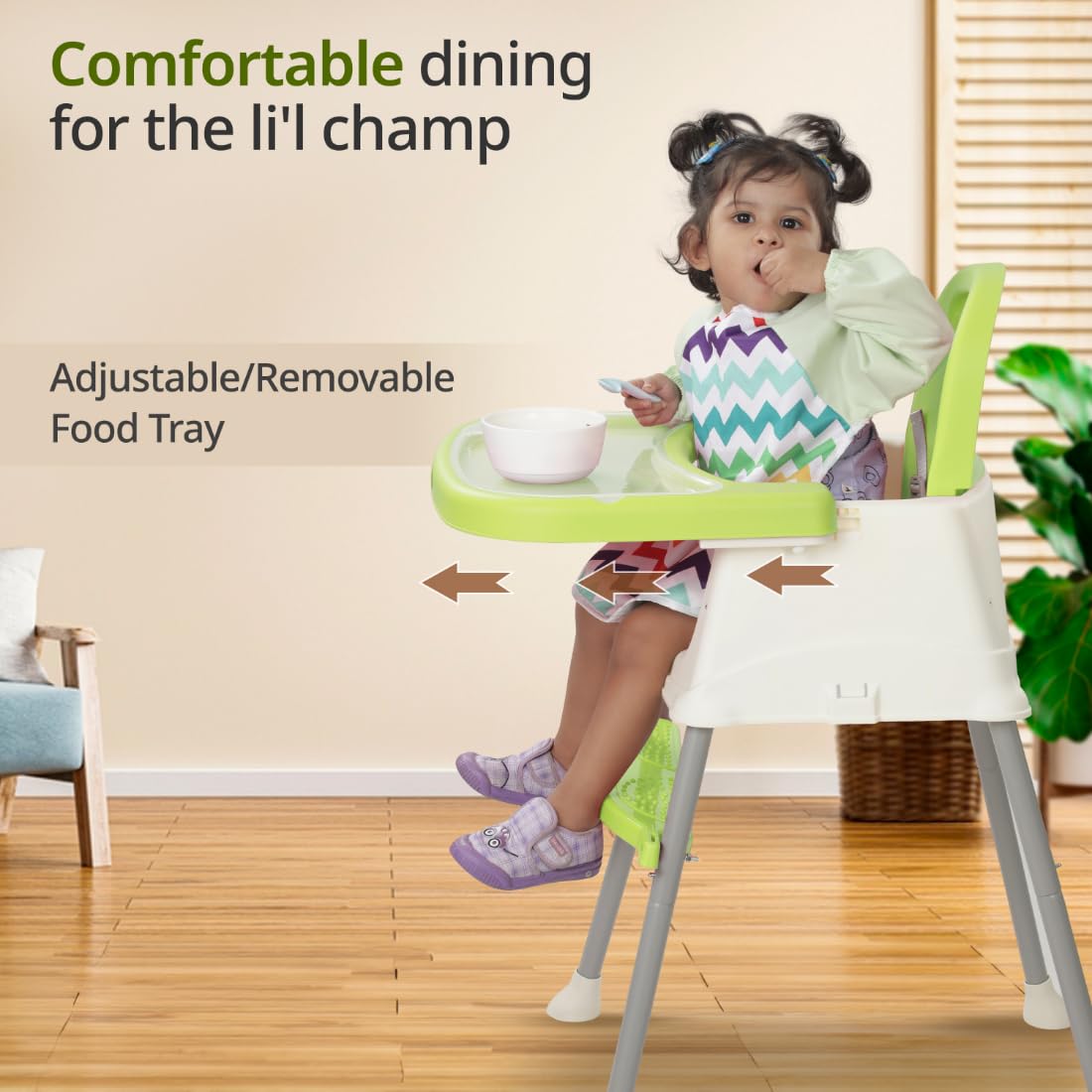 LuvLap 4 in 1 Convertible Baby High Chair with footrest, Convertible to High Chair, Low Chair, &Booster Seat,Certified as per European Standard,essential for baby feeding
