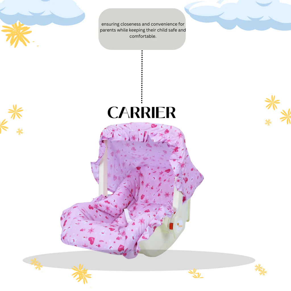 INFANTO Babylove Carry Cot / Carry Rocker - Deluxe-RB45A-DLX (Print may vary)